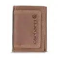 Carhartt Men's Standard Trifold, Durable Wallets, Available in Leather and Canvas Styles, Brown, One Size