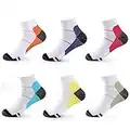 Compression Socks(6 Pairs),Sports Plantar Fasciitis Arch Support Compression Ankle Socks for Men and Women (Color 1, S/M)