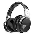 Coinsound E7 Over-Ear Wireless Headphones, Active Noise Cancelling Bluetooth Headphones with 28H Playtime, Deep Bass, Comfort Fit for Home, Work and Travel - Jet Black