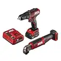 SKIL 2-Tool Combo Kit: PWRCore 12 Brushless 12V 1/2 Inch Cordless Drill Driver and 1/4 Inch Hex Right Angle Impact Driver, with 2.0Ah Lithium Battery and PWRJump Charger - CB743001
