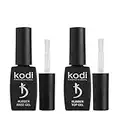 Kodi Professional Rubber Base and Top Coat Gel Polish UV LED - Unterlack & Überlack Set Nägel Maniküre Kit Gel Nagellack für langanhaltende Nägel (2 * 12ml)