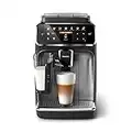 PHILIPS Bean-to-Cup Espresso Machine - LatteGo Milk Frother, 8 Coffee Variaties, Intuitive Display, Black (EP4346/70)