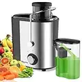 Juicer, Bagotte Centrifugal Juicer for Whole Fruit and Vegetable, 600W High Juice Yield Juicer Extractor, Juicer Machines Easy to Clean, Stainless Steel, Brush & Anti-drip Dual-Speed, BPA-Free