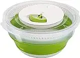 Emsa Basic Centrifuga Pieghevole Insalata, 4 l, in Plastica/Silicone, Trasparente/Verde