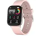 Montre Connectée Intelligente Femme, 1,7" IP68 étanche Fitness Tracker Dames Smartwatch avec Moniteur de Fréquence Cardiaque Sommeil et Notification Podomètre pour Android iOS (Rose, 1,7 Pouces)