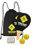 Street Racket Set, 2 Holzschläger, 2 Softbälle, Straßenmalkreide zur Spielfeldmarkierung, im Polyester-Carrybag, 970115