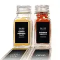 Lovable Labels Farmhouse Minimalist Black Spice Jar Labels - 184 Preprinted + 8 Blank Write-on Stickers Dishwasher Save & Waterproof Great for Spices and Seasonings Set to Organize Your Spice Rack