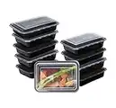 Neez 10 Pack 1 Compartment Meal Prep Containers Reusable with Lids (950 ml) - BPA Free Food Storage Bento Box for Lunch - Microwaveable, Freezable & Dishwashers Safe - Plastic