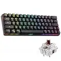 Dierya Gaming Mechanische Tastatur,Gamer Kabellos DK63 RGB Keyboard,63 Tasten mit Pfeil-Tasten,Mechanical Red Switch,Bluetooth/Type-C Kabel,1900 mAh Batterie,US Layout für PC Windows/Mac,Schwarz