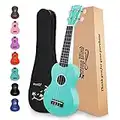 Strong Wind Soprano Ukulele 21 Inch Basswood Ukeleles for Beginners Four Strings Hawaiian Guitar Ukulele for Adults Teenagers with Gig Bag, Light Blue