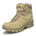 Wygwlg Bottes des Forces spéciales pour Hommes Bottes de Combat Militaires légères Bottes de randonnée de Faible Hauteur Bottes de Protection durables,Sand color-39