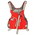 Yak Kayak & Kayaking - Xipe 60N Kayak Dinghy Sailing PFD Buoyancy Aid for Watersports - Red - HIGH CUT LOW PROFILE DESIGN