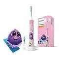 Philips Sonicare For Kids HX6352/42 Spazzolino Elettrico Sonico per Bambini, Connesso all'App, Rosa