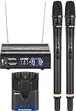 VocoPro UHF-3205 UHF-Dual Channel Sistema de micrófono inalámbrico recargable