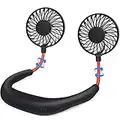 RUNDONG Neck Fan,Portable Fan Hand Held USB Mini Personal Sports Neck Hanging Fan Desk Small Hand Free Fan Perfect for Office Household Travel Room Outdoor Sports (black)