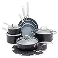 GreenPan Valencia Pro Hard Anodized Healthy Ceramic Nonstick 11 Piece Cookware Pots and Pans Set, PFAS-Free, Induction, Dishwasher Safe, Oven Safe, Gray