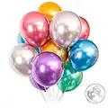 Colorful Party Balloons 100pcs 12inch Chrome Metallic Helium Balloons for Birthday Party Decoration and Arch Decoration Wedding Birthday Baby Shower Christmas Party