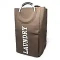 allgala Canvas Like Laundry Bag with Aluminium Handle-Brown-LB80506