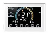 Qiumi Termostato Inteligente Wifi Controlador de temperatura del aire acondicionado con pantalla LCD de 2 tubos,Visualización del clima, índice UV Funciona con Alexa Google Home 95~240V CA