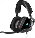 Corsair VOID ELITE RGB USB Casque de Gaming Son surround 7.1, Microphone omnidirectionnel optimisé, Customisable Éclairage RGB, Maille microfibre coussinets, Armature aluminium Noir