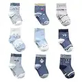 Cotton Coming Cotton Baby Boy Socks, 9 Pairs Cute Socks for Baby Boys 0-6 Months