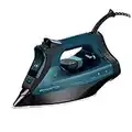 Rowenta DW7180 Everlast 1750-Watt Anti-Calc Steam Iron Stainless Steel Soleplate with Auto-Off, 400-Hole, Blue