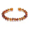 Ambre Bracelet/Cheville(Unisex)(Cognac) - 14cm - 100% Plus Haute Qualite Certifie l'Ambre la Baltique Authentique Bracelet