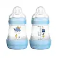 MAM Easy Start Anti-Colic Bottle 5oz (2 count), MAM Baby Bottle with Slow Flow Nipple, Breastfed Baby Feeding Essentials, Boy