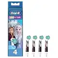 Oral-B Kids Electric Toothbrush Head, with Frozen 2 Characters, Extra Soft Round Bristles, For Ages 3+, Pack of 4 Toothbrush Heads, White