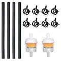 HSEAMALL 1/4-Inch Motorcycle Inline Fuel Filter Kit,4PCS Diameter 6 mm Fuel Line and 2PCS 6 .5mm Petrol Filter and 8PCS Hose Clips for Car Motorcycle Scooter