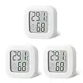 flintronic Thermomètre Hygrometre Interieur, 3PCS Mini Thermomètre Hygromètre Intérieur Digital à Haute Précisio,Thermomètre Précis et Hygromètre pour La maison,Le bureau,Les Reptiles,La Pépinière