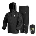 TideWe Rain Suit, Waterproof Breathable Lightweight Rainwear (Black Size XL)