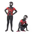 Leezeshaw Costume de super-héros Spiderman Miles Morales Spider Verse, unisexe, pour adultes et enfants - En élasthanne - Costume Zentai