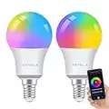 ANTELA Ampoule Connectée WiFi E14 A60 9W Ampoule LED Intelligente RGB+CCT 2700K-6500K Compatible avec Alexa, Google Home, Commande Vocale, 2 PCS