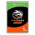 Seagate FireCuda, 1 TB, Disco duro interno híbrido, SSHD de alto rendimiento, 2,5 in, SATA, 6 GB/s, aceleración mediante flash, caché de 8 GB, 3 años de servicios Rescue (ST1000LX015)