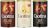 Caotina set de 3, original, noir, blanc, Poudre de Cacao avec du Chocolat, Du Chocolat Chaud, 3 x 500g