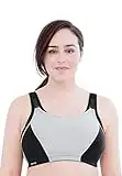 Glamorise Full Figure Plus Size Custom Control Sports Bra Wirefree #1166 Black/Grey