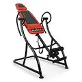 Klarfit Relax Zone Comfort - Inversion Table, Inversion Tables for Back Pain, Back Inversion Table, Back Hang Ups (Max Load 150kg, 180 Max Inversion/Pivot Bearing), Black/Orange with back cushion