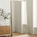 NeuType 71"x32" Large Mirror Full Length Mirror Aluminum Alloy Frame Floor Mirror Wall-Mounted Mirror for Living Room, Bedroom, Hanging or Leaning Against Wall, Golden (No Stand)