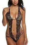 Femmes Sexy Dentelle Dos Nu Combinaison Sexy Lingerie Body Pyjamas Bandage Culotte Ouverte Ouvrir Le Dos sous-Vêtements Transparentes Dentelle Nuit