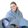 Luna Weighted Blanket for Adults | Individual Use | 11kg - 152x203cm - Double or King Size Bed | 100% Oeko-Tex Natural Cooling Cotton & Glass Beads | Heavy Cool Weight | Granite Blue