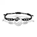 Armband Damen,Kette Armkettchen Best Friend Armbänder 2 passende Yin und Yangs verstellbare Seilarmbänder für Freundschaft, Beziehung, Freund (A, One Size)