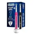 Oral-B Smart 4 Brosse à Dents Électrique Rechargeable avec 2 Manches Connecté et 2 Brossettes, Rose et Noir, Lot de 2