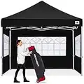 ABCCANOPY 3Mx3M Gazebo Pop Up Outdoor Canopy Tent, Gazebo Pop Up Party Tent Wedding Instant Shelter with Elegant Church, Bonus Carrying Case/Bag (Black)