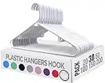 Utopia Home Plastic Hangers 30 Pack - Clothes Hanger with Hooks - Durable & Space Saving - Heavy Duty White Hangers for Coats, Skirts, Pants, Dress, Etc.