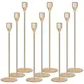 9PC Gold Candle Holders,Candle Holder,Taper Candle Holders,Candle Stick Candle Holder，Candlestick Holders,candlesticks,Gold Candlestick Holder，Gold Candle Holders for Table Centerpiece.