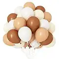 Khaki Balloons, 20 Pack Latex 12 Inch Retro Chocolate Brown Balloon Coffee White Birthday Party Balloons for Birthday Party, Weddings, Baby Shower, Valentines, Anniversaries, Halloween, Celebrations