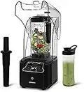 CRANDDI Commercial Quiet Blender, Soundproof Blenders, 2200 Watt Powerful Professional Kitchen Blender with BPA-Free 80oz Pitcher, Smoothie Blender for Commercial and Home, K90 (BLACK)