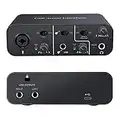 USB Audio Interface 2 In 2 Out, YGiTK Computer Audio Interfaces with 48V Phantom Power TRS Balanced Free Driver Install Studio Sound Compatible with Recording Streaming and Podcasting for PC/Win/Mac