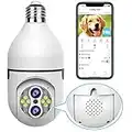 10x Zoom Light Bulb Security Camera Outdoor Wireless WiFi, 360° Pan/tilt Light Socket Security Cameras for Home with Spotlight, FHD Color Night Vision, Auto Tracking, Alerts